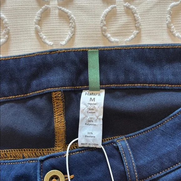 Halara Flex Mid Rise Pockets Casual Bootcut Navy Blue Jeans Size Medium NWT - Picture 5 of 9